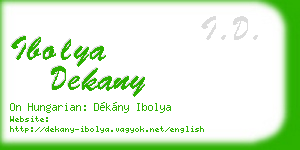 ibolya dekany business card